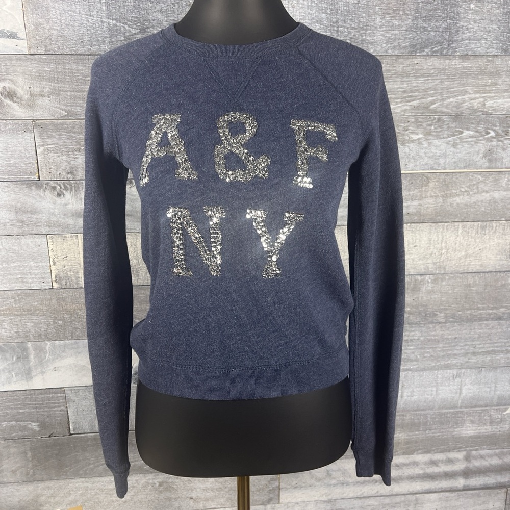 Abercrombie & Fitch Navy Sweater with Silver Accents
